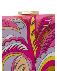 fuchsia bedruckte Leder Clutch von Emilio Pucci