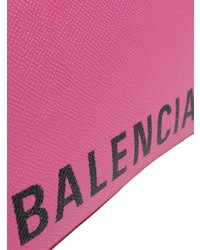 fuchsia bedruckte Leder Clutch von Balenciaga