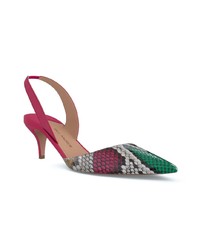 fuchsia bedruckte Leder Pumps von Paul Andrew