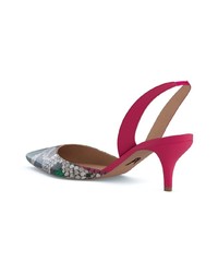 fuchsia bedruckte Leder Pumps von Paul Andrew