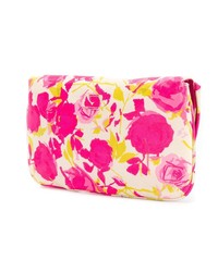 fuchsia bedruckte Segeltuch Clutch von Lulu Guinness