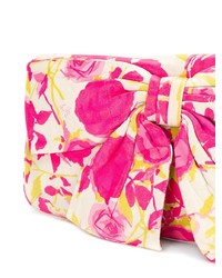 fuchsia bedruckte Segeltuch Clutch von Lulu Guinness