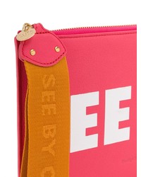 fuchsia bedruckte Segeltuch Clutch von See by Chloe