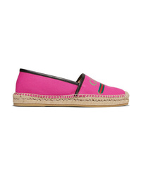 fuchsia bedruckte Segeltuch Espadrilles