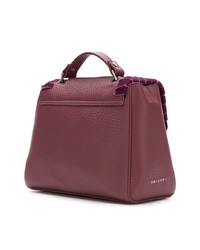 fuchsia bedruckte Shopper Tasche aus Leder von Orciani