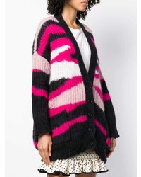 fuchsia bedruckte Strickjacke von Valentino