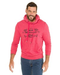 fuchsia bedruckter Pullover mit einem Kapuze von JP1880