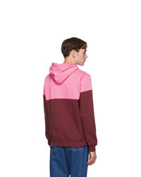 fuchsia bedruckter Pullover mit einem Kapuze von Kenzo