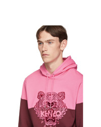 fuchsia bedruckter Pullover mit einem Kapuze von Kenzo