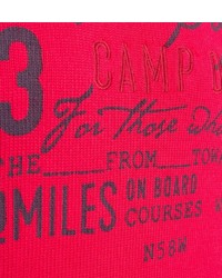 fuchsia bedruckter Pullover mit einem Rundhalsausschnitt von Camp David