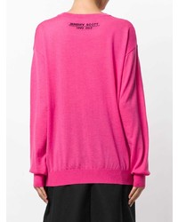 fuchsia bedruckter Pullover mit einem Rundhalsausschnitt von Jeremy Scott