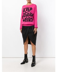 fuchsia bedruckter Pullover mit einem Rundhalsausschnitt von Jeremy Scott