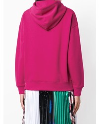 fuchsia bedruckter Pullover mit einer Kapuze von Tommy Jeans