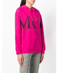 fuchsia bedruckter Pullover mit einer Kapuze von McQ Alexander McQueen