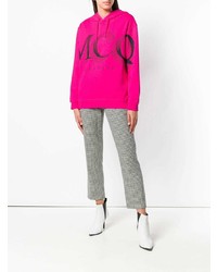 fuchsia bedruckter Pullover mit einer Kapuze von McQ Alexander McQueen