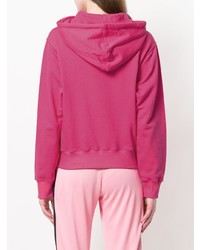 fuchsia bedruckter Pullover mit einer Kapuze von Jeremy Scott