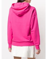 fuchsia bedruckter Pullover mit einer Kapuze von Tommy Jeans