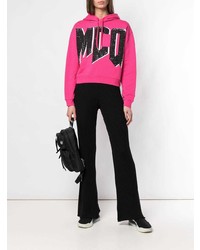 fuchsia bedruckter Pullover mit einer Kapuze von McQ Alexander McQueen