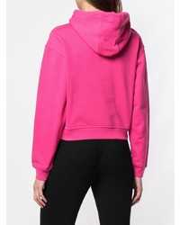 fuchsia bedruckter Pullover mit einer Kapuze von McQ Alexander McQueen