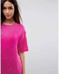 fuchsia bedrucktes Freizeitkleid von Boohoo