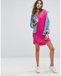 fuchsia bedrucktes Freizeitkleid von Boohoo