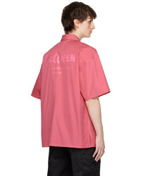 fuchsia bedrucktes Langarmhemd von Alexander McQueen
