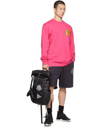 fuchsia bedrucktes Langarmshirt von Moncler Genius