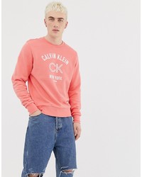 fuchsia bedrucktes Sweatshirt von Calvin Klein