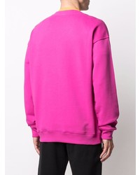 fuchsia bedrucktes Sweatshirt von Moschino