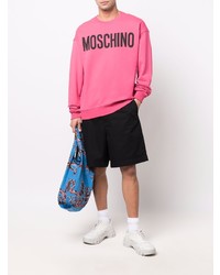 fuchsia bedrucktes Sweatshirt von Moschino