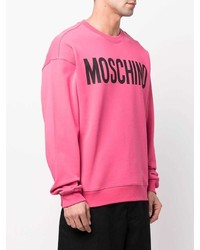 fuchsia bedrucktes Sweatshirt von Moschino