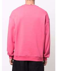 fuchsia bedrucktes Sweatshirt von Moschino