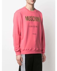 fuchsia bedrucktes Sweatshirt von Moschino