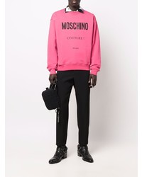 fuchsia bedrucktes Sweatshirt von Moschino