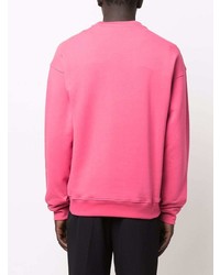 fuchsia bedrucktes Sweatshirt von Moschino