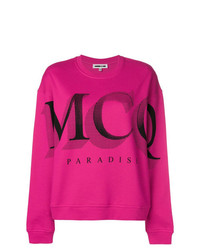 fuchsia bedrucktes Sweatshirt von McQ Alexander McQueen