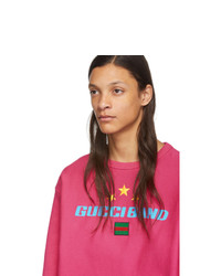 fuchsia bedrucktes Sweatshirt von Gucci