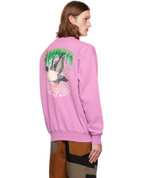 fuchsia bedrucktes Sweatshirt von JW Anderson