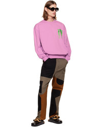 fuchsia bedrucktes Sweatshirt von JW Anderson