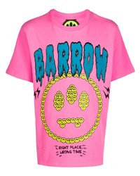 fuchsia bedrucktes T-Shirt mit einem Rundhalsausschnitt von BARROW