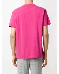 fuchsia bedrucktes T-Shirt mit einem Rundhalsausschnitt von OSKLEN