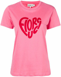 fuchsia bedrucktes T-Shirt mit einem Rundhalsausschnitt von Fiorucci
