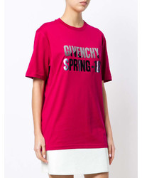 fuchsia bedrucktes T-Shirt mit einem Rundhalsausschnitt von Givenchy