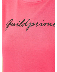 fuchsia bedrucktes T-Shirt mit einem Rundhalsausschnitt von GUILD PRIME