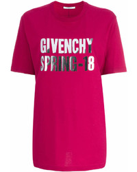 fuchsia bedrucktes T-Shirt mit einem Rundhalsausschnitt von Givenchy