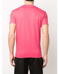 fuchsia bedrucktes T-Shirt mit einem Rundhalsausschnitt von DSQUARED2