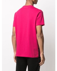 fuchsia bedrucktes T-Shirt mit einem Rundhalsausschnitt von Karl Lagerfeld