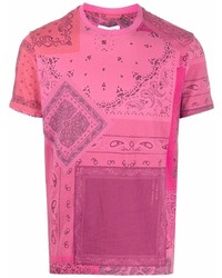 fuchsia bedrucktes T-Shirt mit einem Rundhalsausschnitt von Kenzo