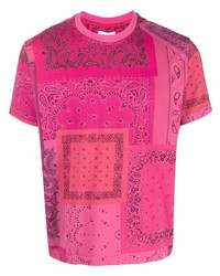 fuchsia bedrucktes T-Shirt mit einem Rundhalsausschnitt von Kenzo