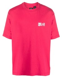 fuchsia bedrucktes T-Shirt mit einem Rundhalsausschnitt von Levi's